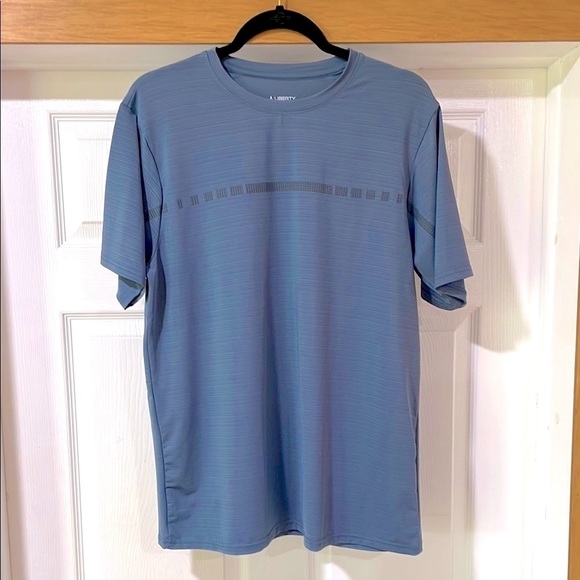 Liberty Pro Men’s T-Shirt Short Sleeve Activewear Performance Blue Size L - Picture 2 of 8